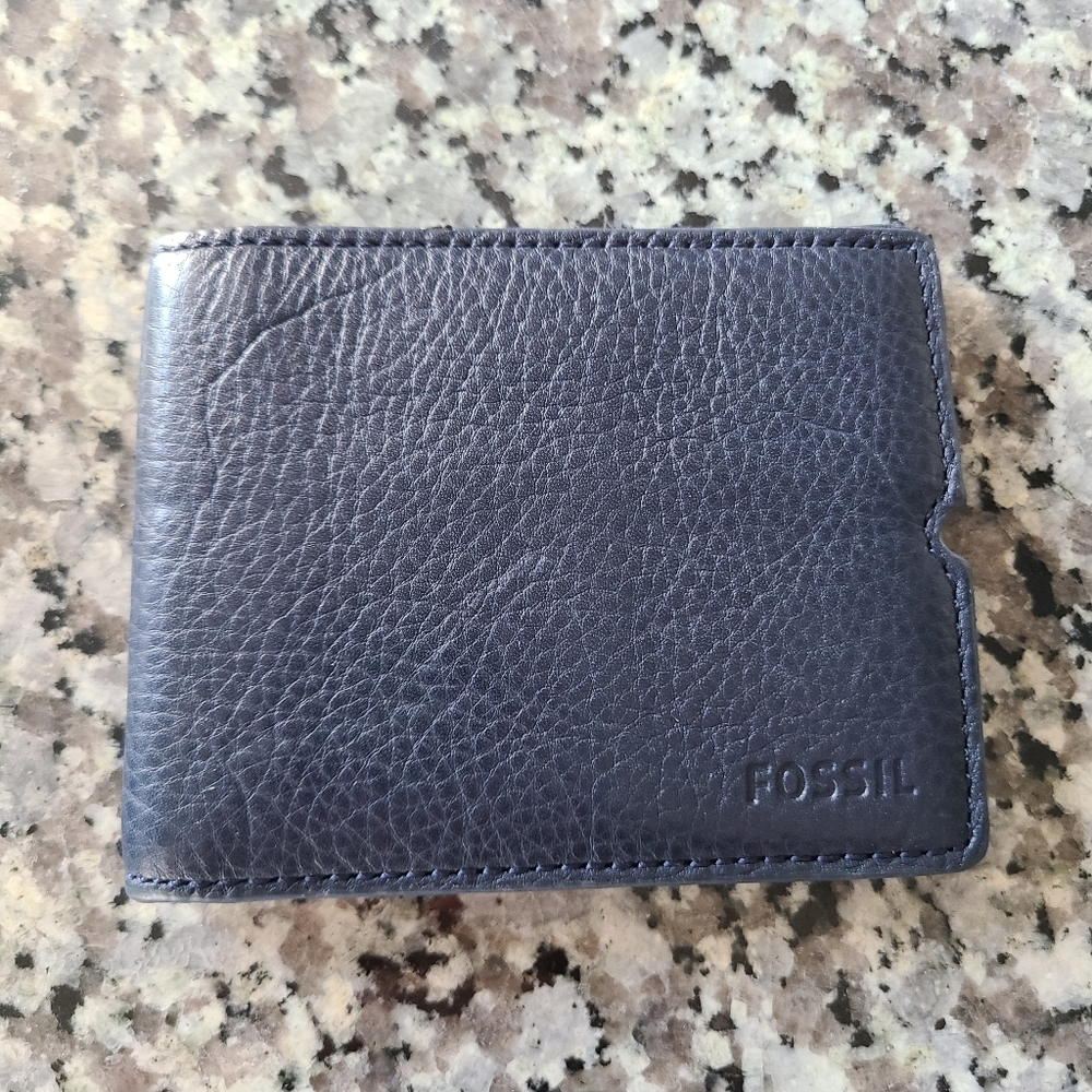 Fossil Navy Bifold Wallet